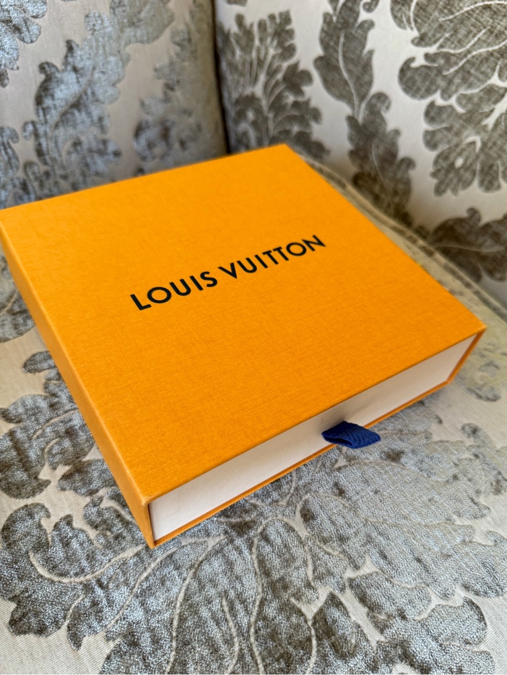 Louis Vuitton Orange Box with Navy Pull Tab